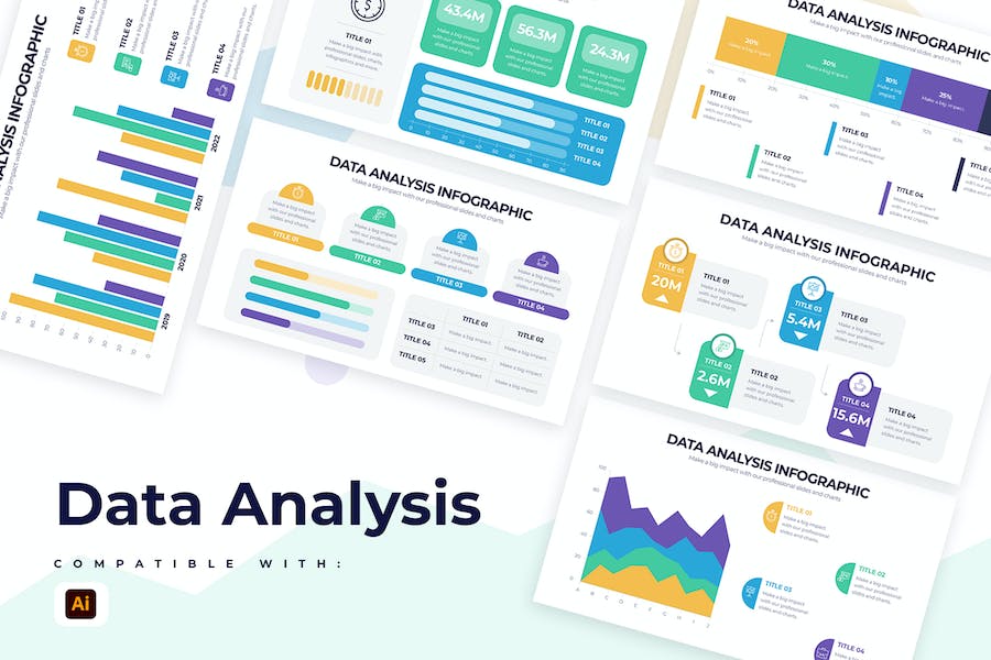 Premium Business Data Analysis Illustrator Infographics  Free Download