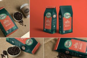 Banner image of Premium 4 Coffee Pouch Mockups  Free Download