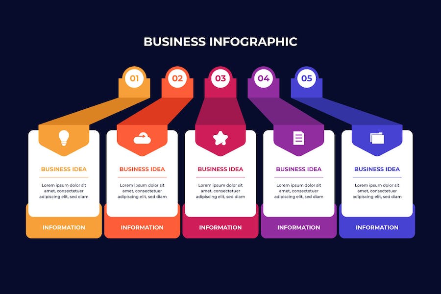 Premium Colorful Business Infographic Template  Free Download