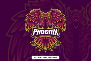 Banner image of Premium Phoenix Mascot Logo Template  Free Download
