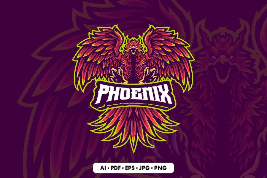 Premium Phoenix Mascot Logo Template  Free Download