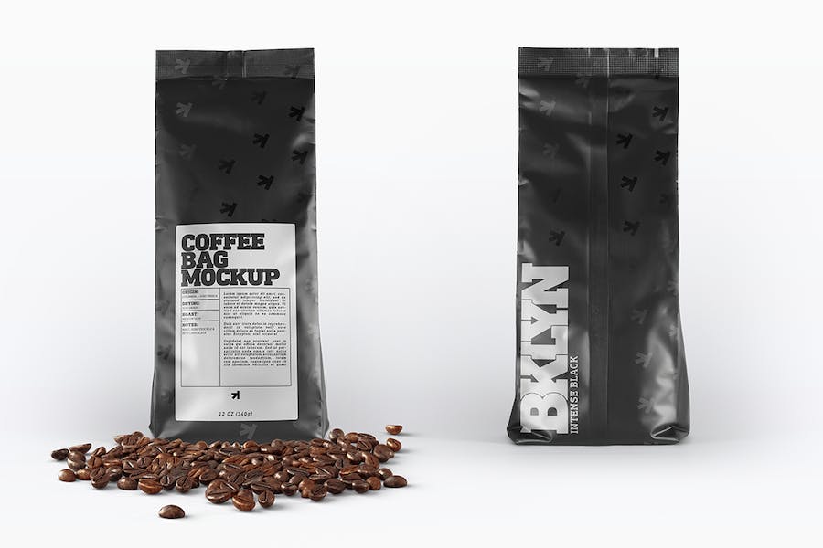 Premium Coffee Bag Packaging Mockup  Free Download