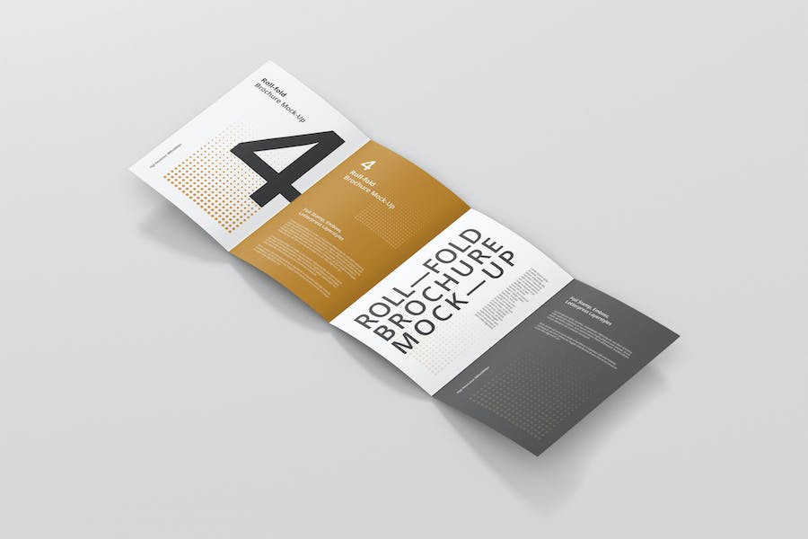 Premium Roll Fold Brochure Mockup  Free Download