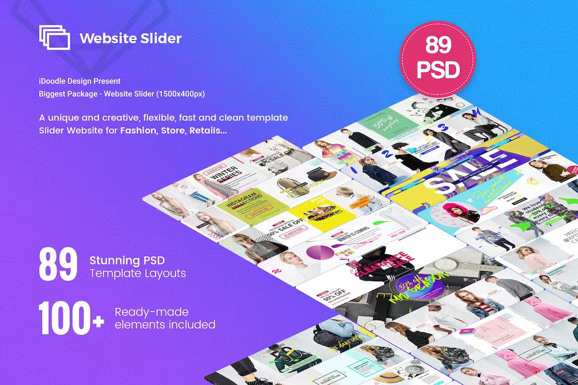 Premium Fashion Website Slider (89 PSD)  Free Download