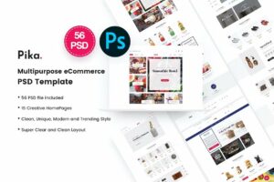 Premium Pika Multi-Concept Ecommerce PSD Template Free Download