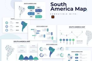 Banner image of Premium South America Map Illustrator Infographics  Free Download