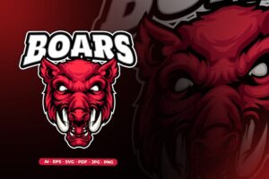 Banner image of Premium  Boar Mascot Logo for Gaming and Sports Logo   Free Download