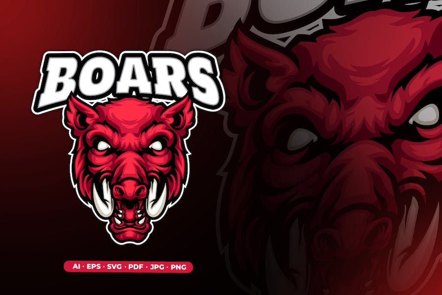 Premium  Boar Mascot Logo for Gaming and Sports Logo   Free Download