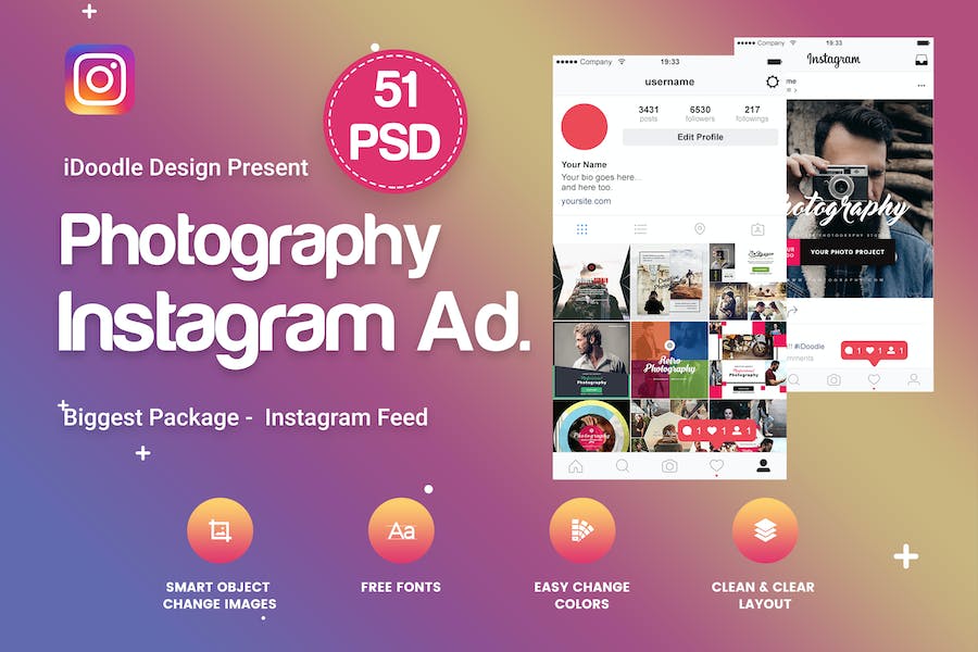 Premium Photography Instagram Banners & Ads (51 PSD)  Free Download