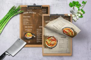 Banner image of Premium Indian A4 US Letter Single Page Food Menu  Free Download