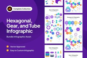 Banner image of Premium Hexagonal Gear Tube Infographic Asset  Free Download