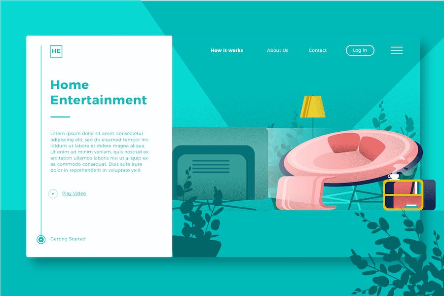 Premium Home Entertainmet Banner Landing Page  Free Download