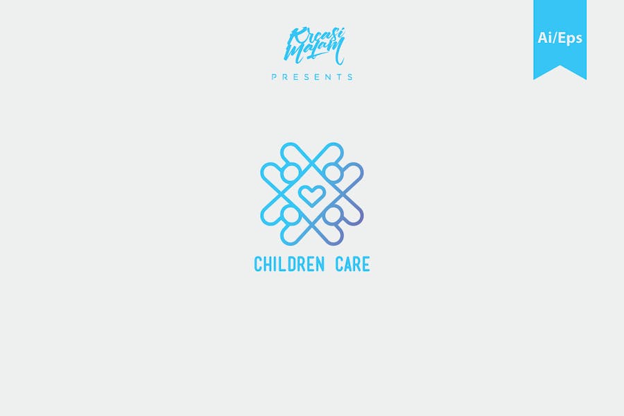 Premium Children Care Logo Template  Free Download