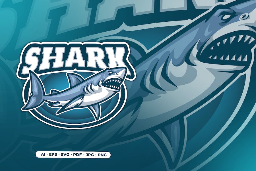 Premium Shark Mascot Logo for Gaming and Sports Logo  Free Download