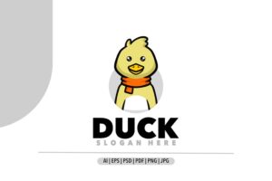 Banner image of Premium Cute Duck Mascot Logo Design  Free Download