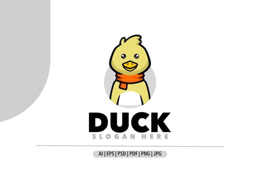 Premium Cute Duck Mascot Logo Design  Free Download