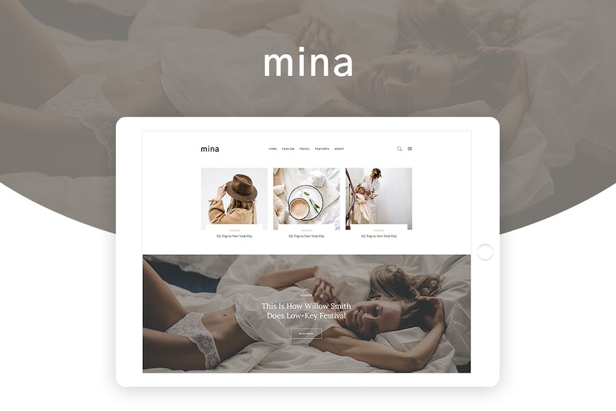 Premium Mina Personal Blog PSD Template  Free Download