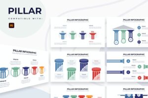 Banner image of Premium Business Pillar Illustrator Infographics  Free Download