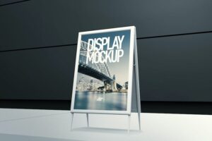 Banner image of Premium 3D Display Banner Outdoor Mock-up  Free Download