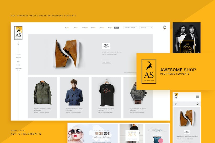 Premium Awesome Shop PSD Template  Free Download