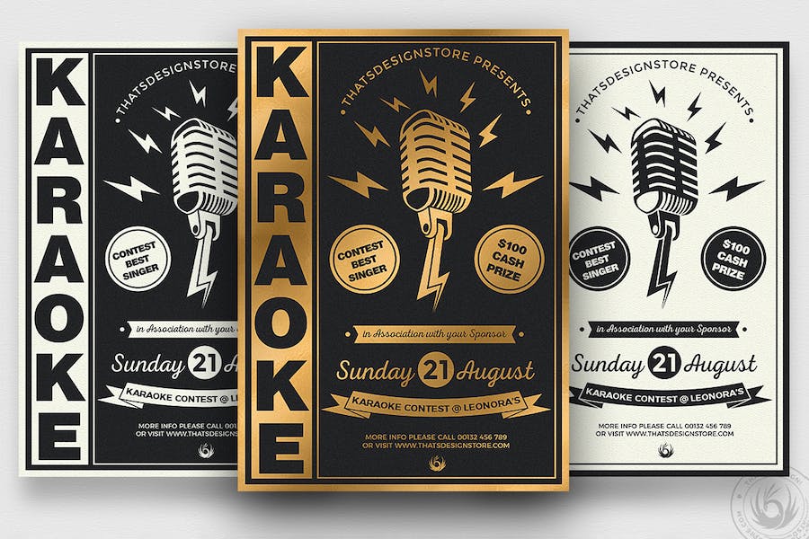 Premium Karaoke Flyer Template V3  Free Download