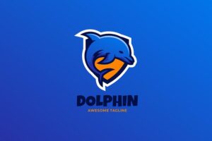 Banner image of Premium Dolphin Simple Mascot Logo  Free Download