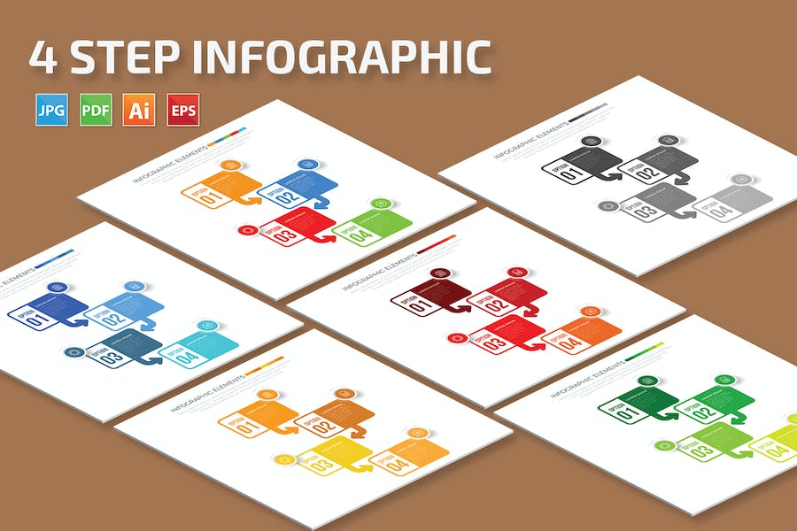 Premium 4 Step Infographic Design  Free Download