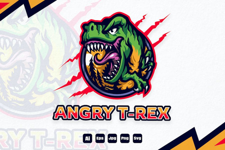 Premium Angry Trex Esport Logo  Free Download