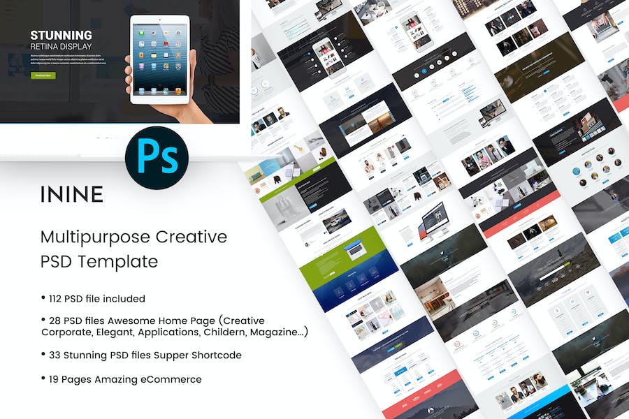 Premium Inine Creative Multipurpose PSD Template  Free Download