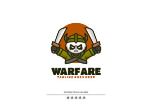 Premium Warfare Mascot Cartoon Logo Free Download