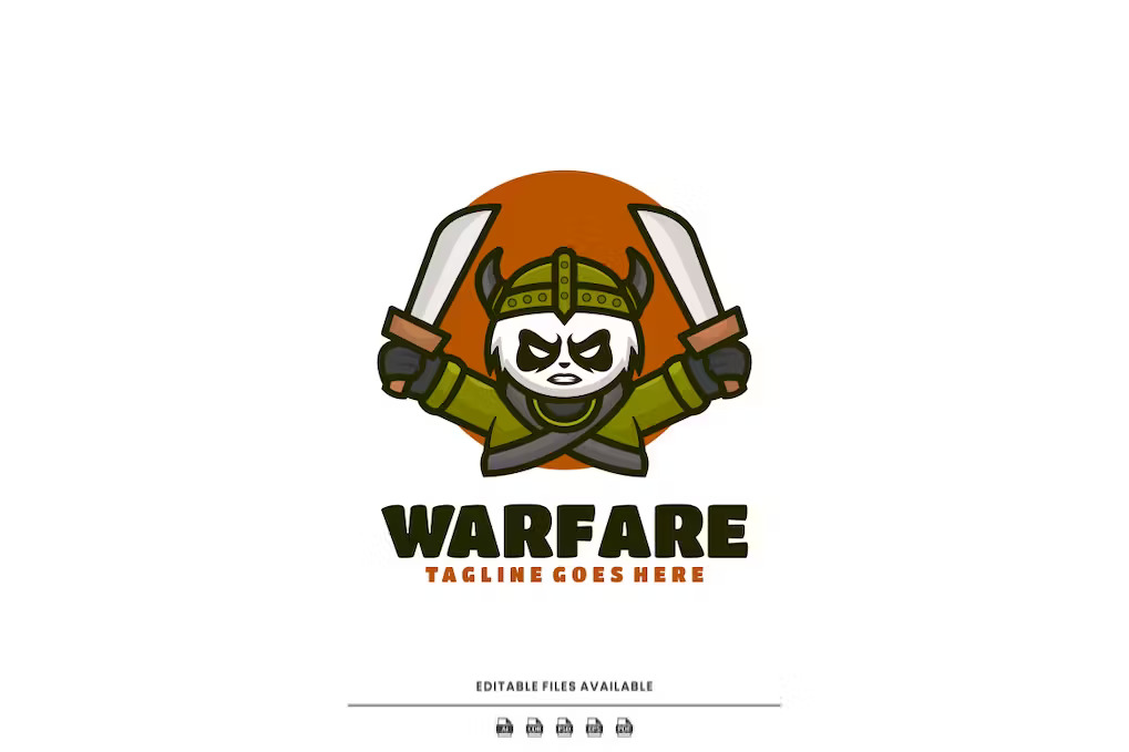 Premium Warfare Mascot Cartoon Logo  Free Download