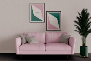 Banner image of Premium Picture Frames Above Sofa Mockup  Free Download