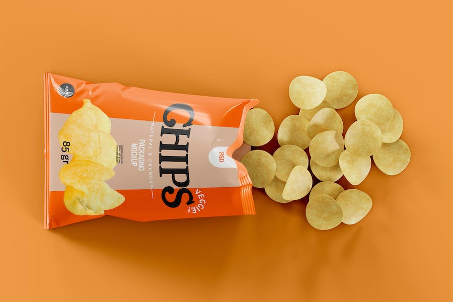 Premium Potato Chips Packaging Mockup  Free Download