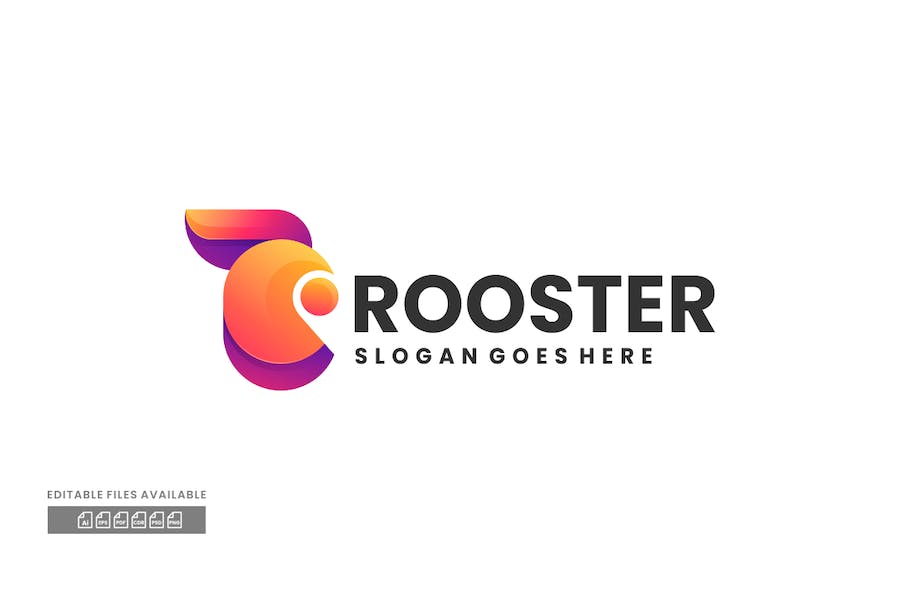 Premium Rooster Gradient Colorful Logo  Free Download