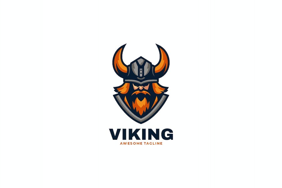 Premium Viking Simple Mascot Logo  Free Download
