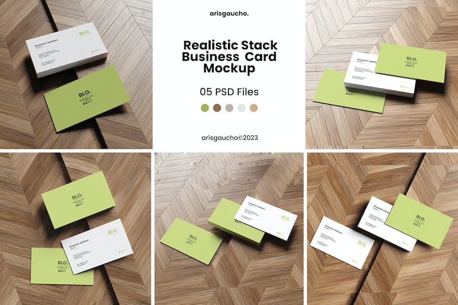 Premium Realistic Stack Business Card Mockup  Free Download