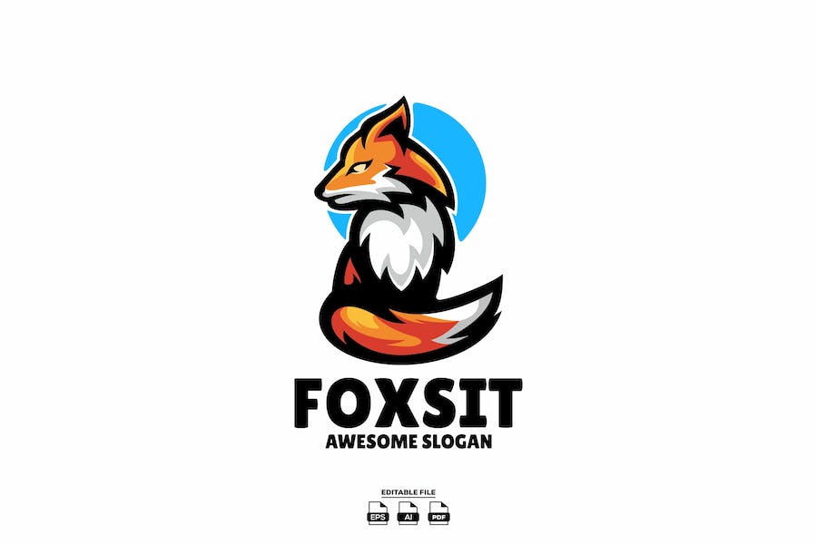 Premium Fox Mascot Illustration Design Logo  Free Download