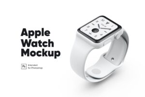 Banner image of Premium Apple Watch White Ceramic Mockup  Free Download