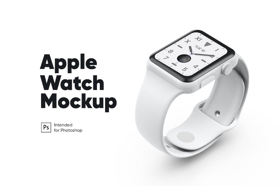 Premium Apple Watch White Ceramic Mockup  Free Download