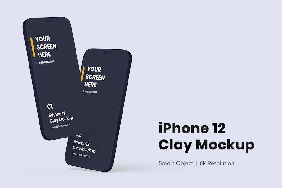 Premium iPhone 12 Clay Mockup  Free Download