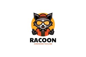 Banner image of Premium Racoon Mascot Cartoon Logo  Free Download