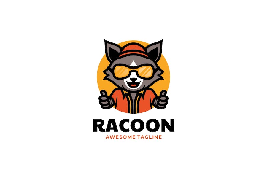 Premium Racoon Mascot Cartoon Logo  Free Download