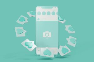 Banner image of Premium Smartphone with Notification Bubbles Mockup  Free Download