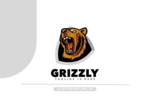 Banner image of Premium Grizzly Bear Mascot Logo for Gaming and Sport  Free Download