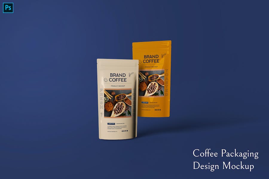 Premium Coffee Packaging Design Mockup  Free Download