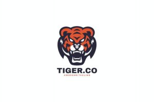 Banner image of Premium Tiger Mascot Cartoon Logo  Free Download