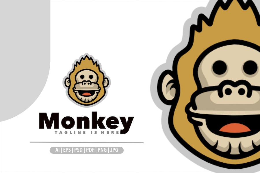 Premium Monkey Simple Logo  Free Download