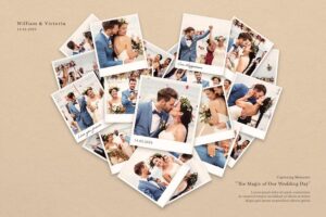 Banner image of Premium Love Heart Photo Collage Template  Free Download