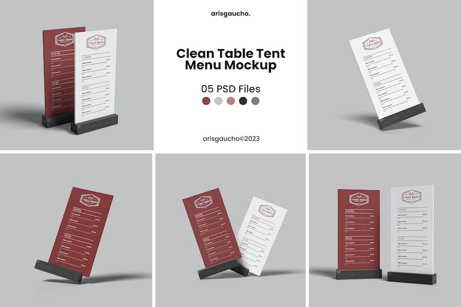 Premium Clean Table Tent Menu Mockup  Free Download