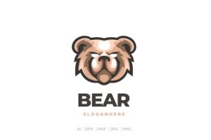 Banner image of Premium Bear Mascot Logo  Free Download
